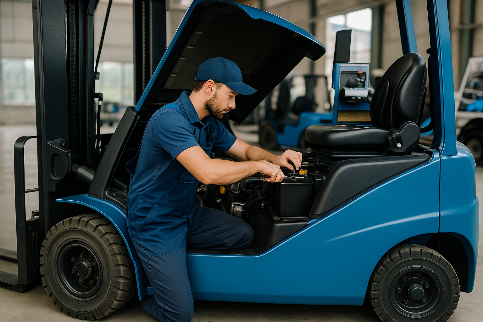 Mobile forklift service on site